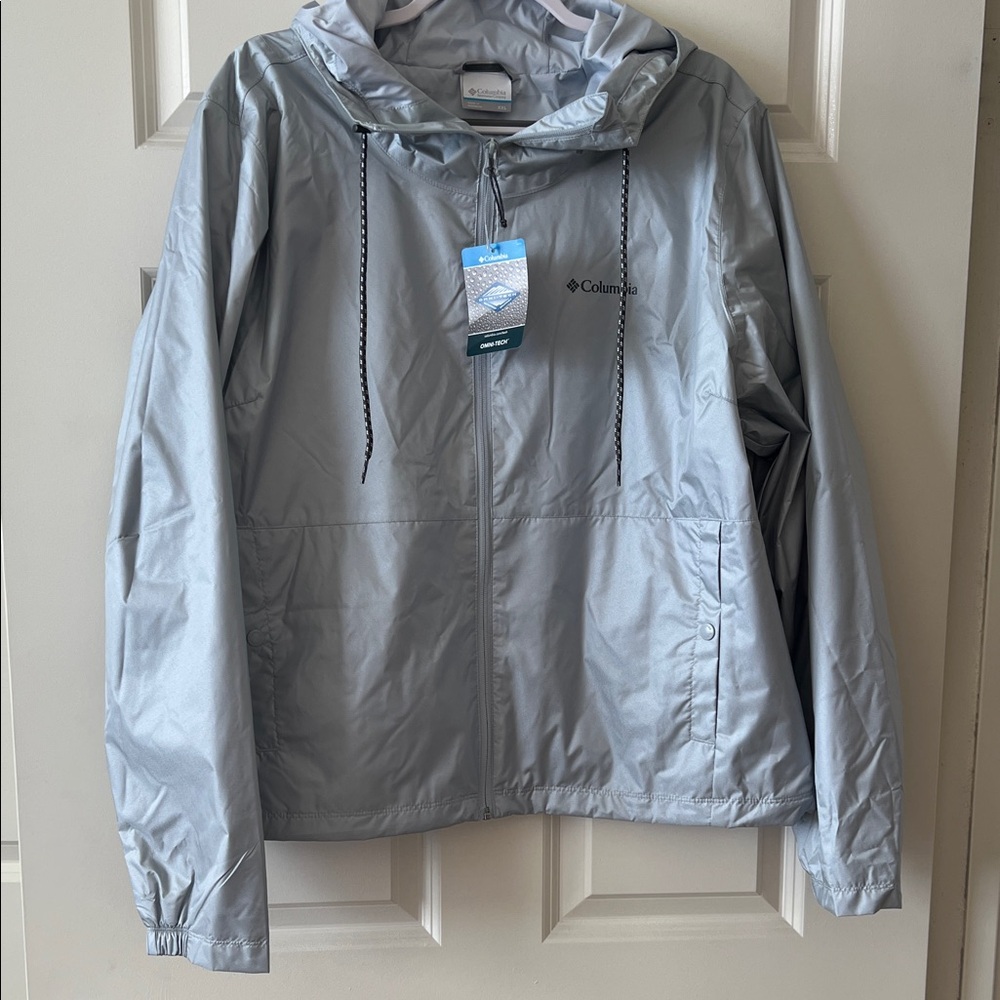 COLUMBIA W ECHO VALLEY EXS RAIN JACKET OMNI TECH GRAY XXL / 2X